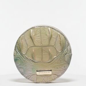 Brahmin Green Embossed Coin Pouch